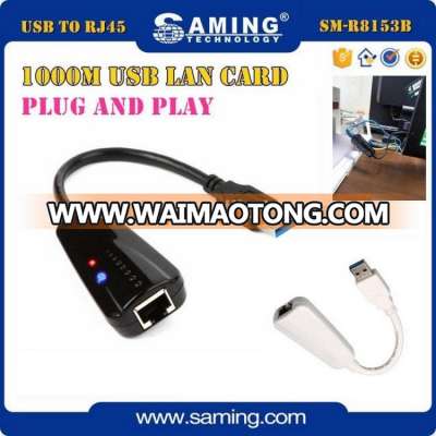 10/100/1000Mbps External Realtek RTL8153 USB 3.0 to Gigabit Ethernet Card LAN Adapter/OEM&ODM is welcomed